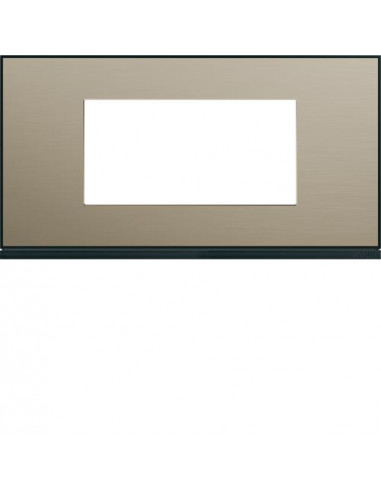 Plaque gallery 4 modules entraxe 71mm placage bronze HAGER WXP2204