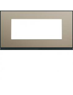Plaque gallery 5 modules entraxe 71mm placage bronze HAGER WXP2205