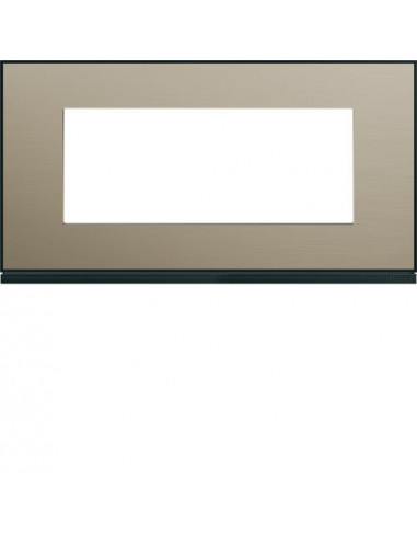 Plaque gallery 5 modules entraxe 71mm placage bronze HAGER WXP2205