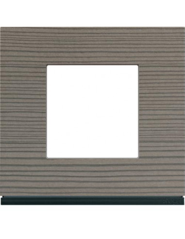 Plaque gallery 1 poste materiel grey wood HAGER WXP4802