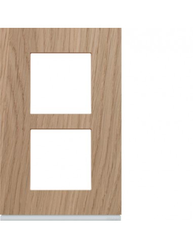 Plaque gallery 2 postes verticale 57mm matiere oak wood HAGER WXP4722