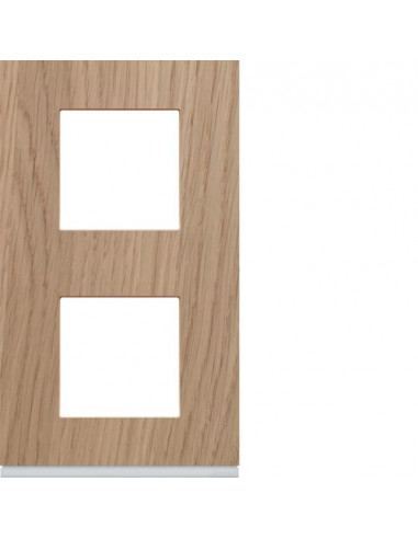 Plaque gallery 2 postes verticale 71mm matiere oak wood HAGER WXP4742