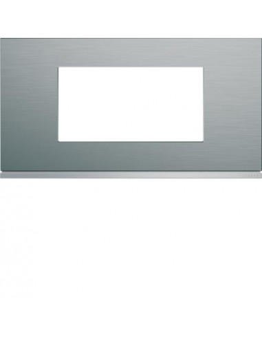 Plaque gallery 4 modules entraxe 71mm matiere bright inox HAGER WXP4204