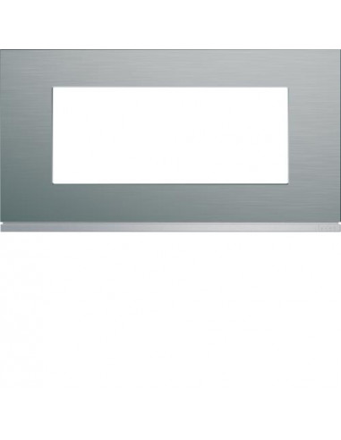 Plaque gallery 5 modules entraxe 71mm matiere bright inox HAGER WXP4205