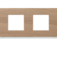 Plaque gallery 2 postes horizontale 71mm matiere oak wood HAGER WXP4712