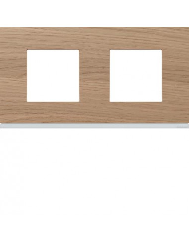 Plaque gallery 2 postes horizontale 71mm matiere oak wood HAGER WXP4712