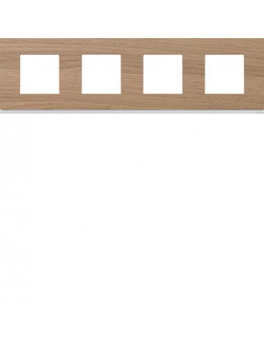 Plaque gallery 4 postes horizontale 71mm matiere oak wood HAGER WXP4714