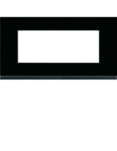 Plaque gallery 5 modules entraxe 71mm matiere midnight glass HAGER WXP4105
