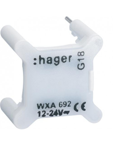 Voyant pour interrupteur gallery 12/24V blanc HAGER WXA695