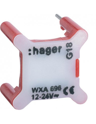 Voyant pour interrupteur gallery 12/24V rouge HAGER WXA696
