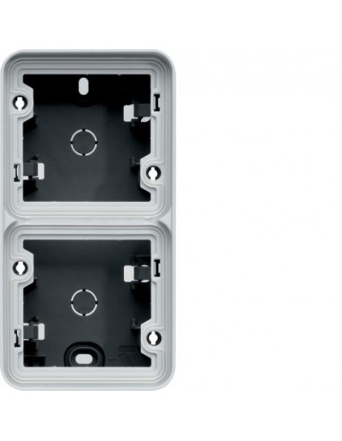 Boîte double verticale vide cubyko associable gris IP55 HAGER WNA686