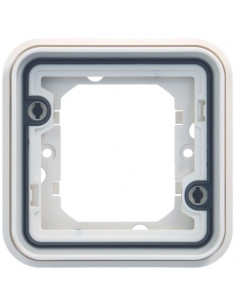cubyko Support d'encastrement simple associable blanc IP55 HAGER WNA401B