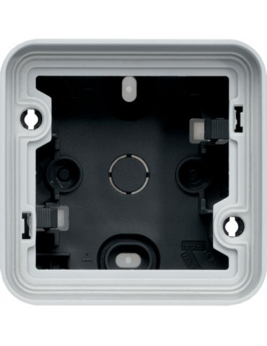 cubyko Boîte simple vide associable avec 2 embouts 1 entrée gris IP55 HAGER WNA684