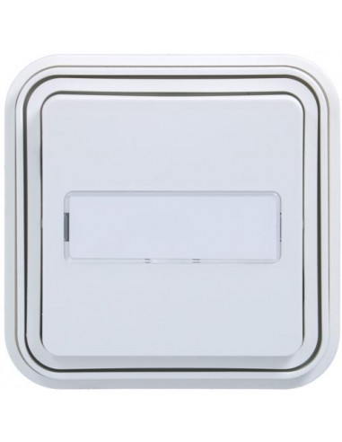 cubyko Poussoir porte-étiquette 1F encastré blanc IP55 HAGER WNE025B