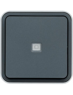 cubyko interrupteur va-et-vient témoin avec neutre saillie gris IP55 HAGER WNC003