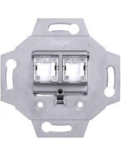 1930 RJ45 double Cat 6 STP HAGER WMV227