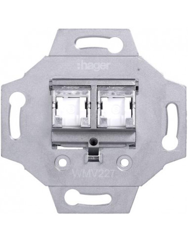 1930 RJ45 double Cat 6 STP HAGER WMV227