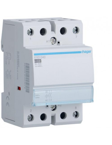 Contacteur 40A. 2F. 24V HAGER ESD240
