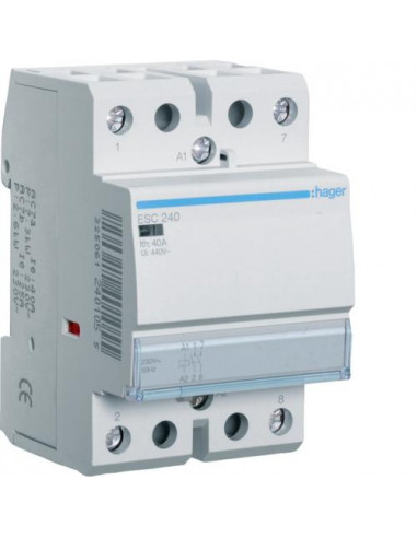 Contacteur 40A. 2F. 230V HAGER ESC240