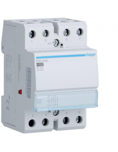 Contacteur 40A. 2F+2O. 230V HAGER ESC442