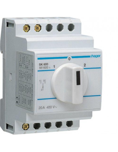 Inverseur unipolaire 1 contact OF 20A HAGER SK600