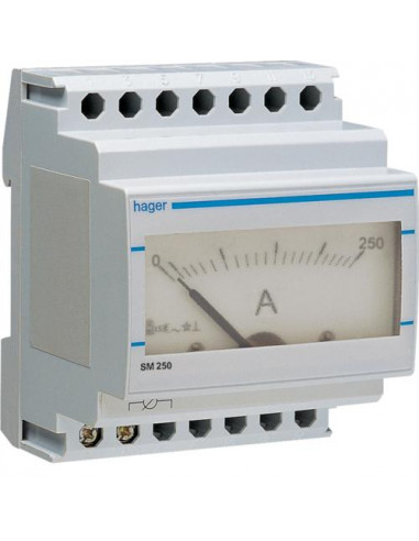 Ampéremètre analogique 0-250A branchement sur TI HAGER SM250