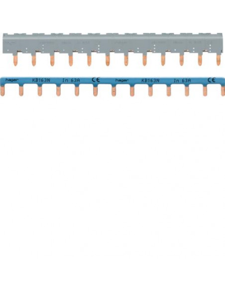 Barres de pontage 3P+N 63A languette 12 modules HAGER KBN863A