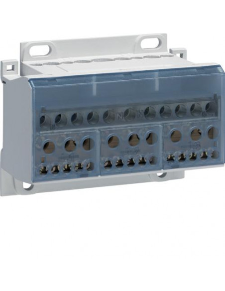 Répartiteur monobloc 4X100A In 100A tétrapolaire HAGER KJ02E