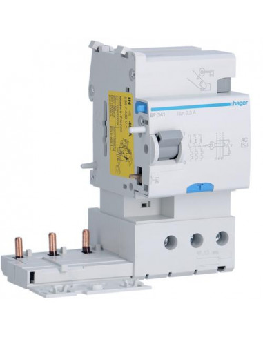 Bloc différentiel 3P 40A 300mA type AC HAGER BF341
