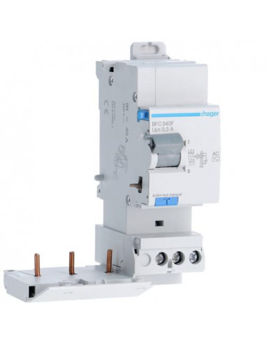 Bloc différentiel 3P 40A 300mA type AC HAGER BFC340F