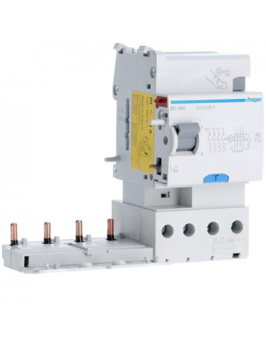 Bloc différentiel 4P 63A 30mA type AC 60Hz HAGER BD466