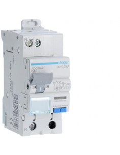 Disjoncteur Différentiel 1P+N 4.5kA C-40A 30mA type AC 60Hz HAGER ADC847F