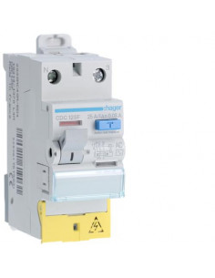 Interrupteur différentiel 1P+N 25A 30mA type AC à bornes décalées HAGER CDC125F