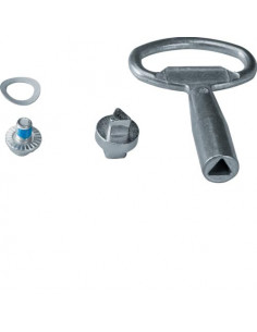 Serrure triangle mâle 7mm chromée + clé IP5-6 pour coffret vega D et univers HAGER FZ502