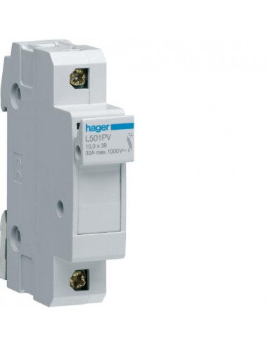 Coupe circuit 1P 1000V DC L38 1 module HAGER L501PV