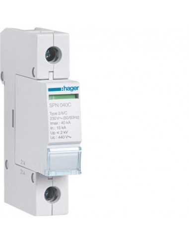 Cartouche 40KA 440V pour parafoudre débrochable HAGER SPN040C