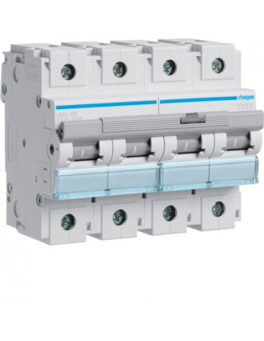 Disjoncteur 4P 15kA courbe D - 125A 6 modules HAGER HMD499