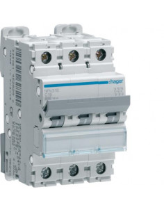Disjoncteur 3P 6-10kA courbe C - 16A 3 modules HAGER NFN316