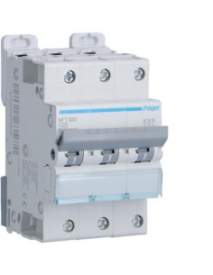 Disjoncteur 3 pôles 6-10kA courbe C - 20A 3 modules HAGER NFT320