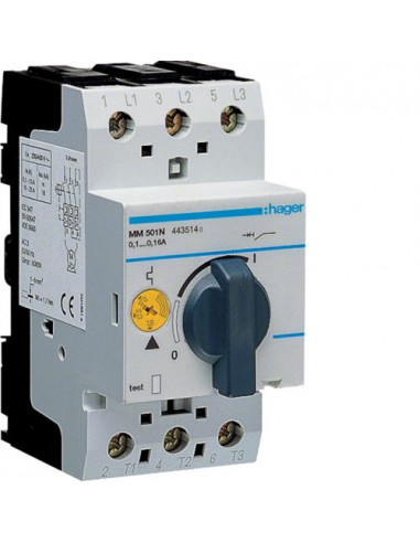 Disjoncteur moteur 0.1-0.16 A 2.5 M IEC 947 HAGER MM501N
