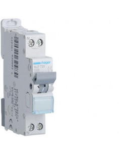 Disjoncteur 1P+N 4.5-6kA courbe C - 20A 1 module HAGER MJT720