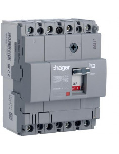 Disjoncteur boîtier moulé x160 4P 18kA 125A fixe HAGER HDA126L