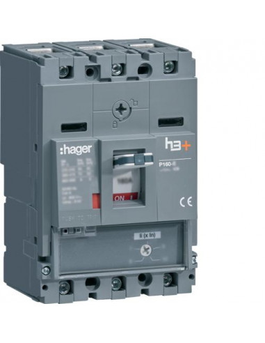 Disjoncteur Boitier Moulé h3+ P160 MAG 3P3D 25A 50kA CTC HAGER HMS025BC