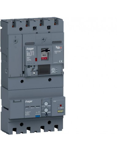 Disjoncteur Boitier Moulé + Diff. h3+ LSI AB P250 Energy AB 4P4D 160A 25kA HAGER HHT161NB