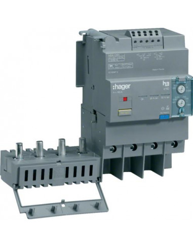Bloc différentiel électronique x160 4 Pôles 125A Idn réglable & déclenchement tempo fixe HAGER HBA126H