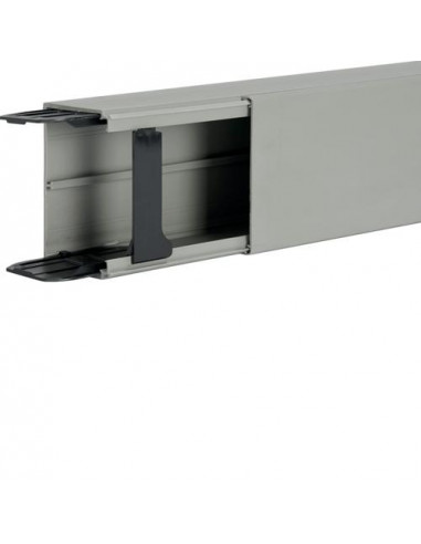 Goulotte lifea PVC h 90mm x p 60mm + 2 éclisses + 4 agrafes M7248 RAL 7030 gris HAGER LFF6009007030