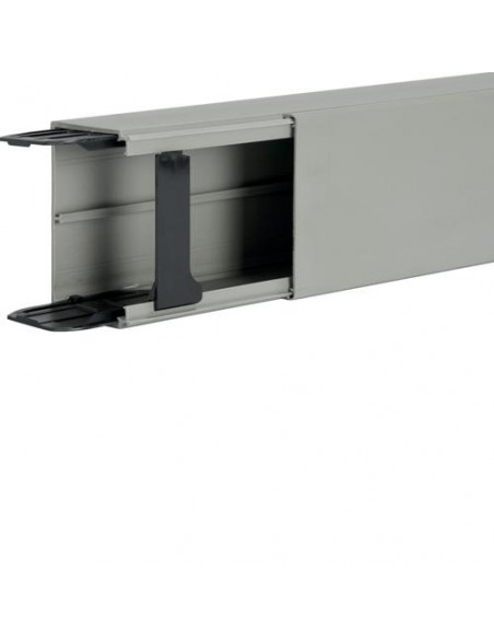Goulotte lifea PVC h 90mm x p 60mm + 2 éclisses + 4 agrafes M7248 RAL 7030 gris HAGER LFF6009007030