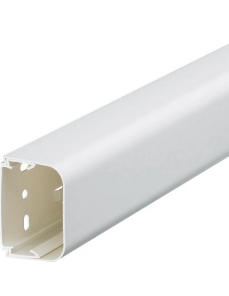 Goulotte de climatisation p50mm h65mm IK08-IK10 PVC rigide RAL 9010 blanc paloma HAGER CLMU50065