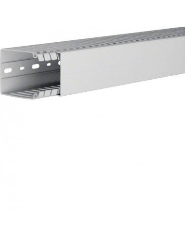 Goulotte de câblage sans halogène en PC-ABS beha-set l 60mm x p 80mm gris clair HAGER HA780060