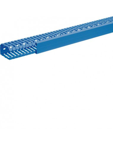 Goulotte de câblage complète BA7 prof 60mm l 40mm bleue HAGER BA760040BL